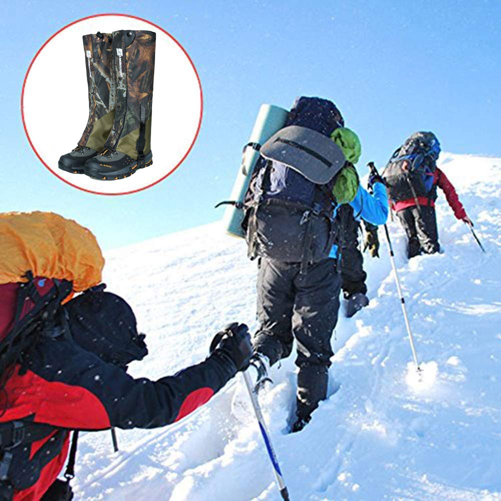 Guêtres de jambe imperméables pour homme, anti-déchirure, en nylon 900D, respirantes, pour randonnée, chasse, escalade (camouflage et vert militaire)