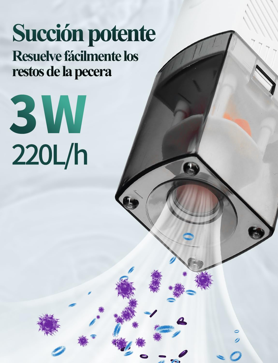 boxtech Filtre d'aquarium interne 3 W, 4 en 1, pompe de puissance ultra silencieuse, filtre éponge réglable, débit 220 l/h, convient pour 5-65 litres