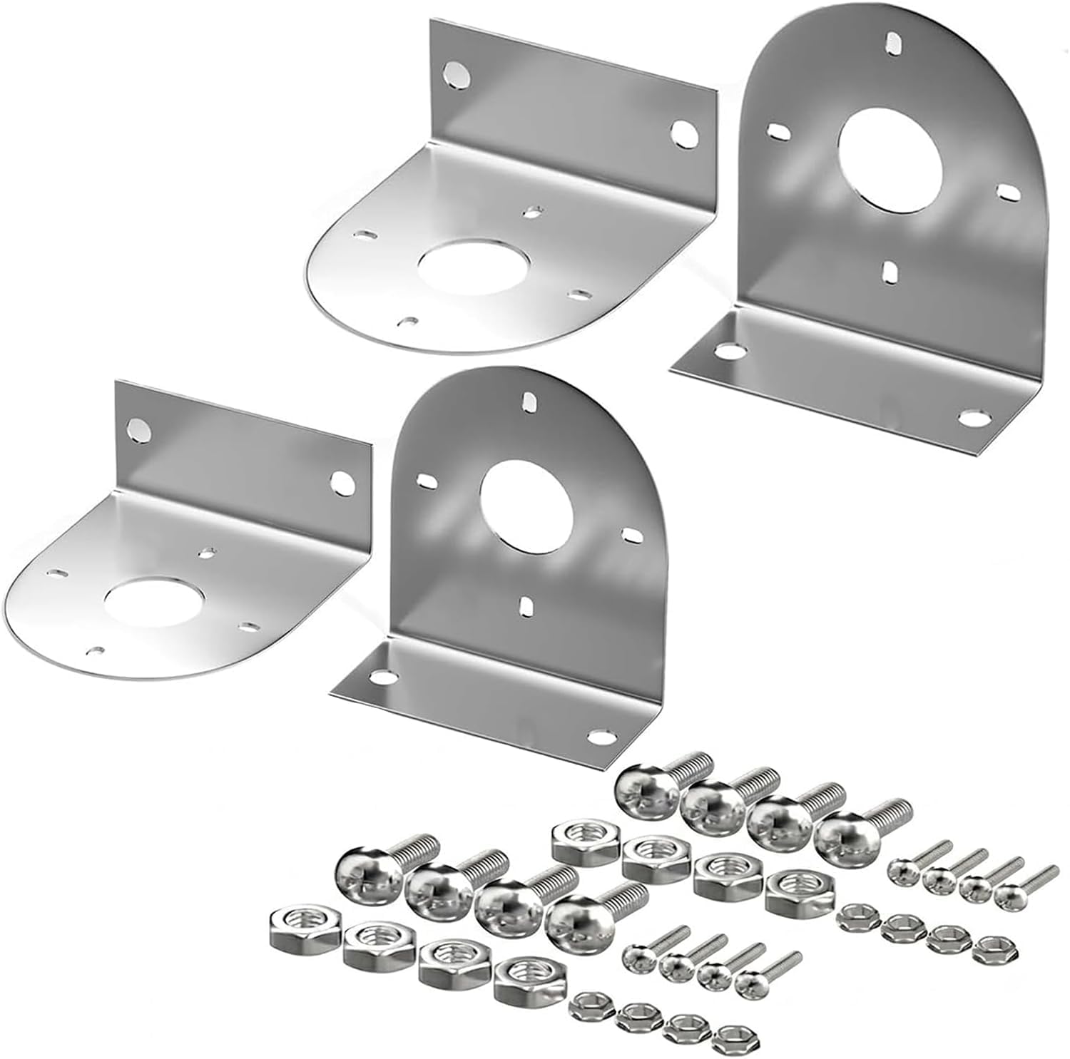 4 Pcs Stainless Steel Watermelon LED Light Brackets for Semi Truck