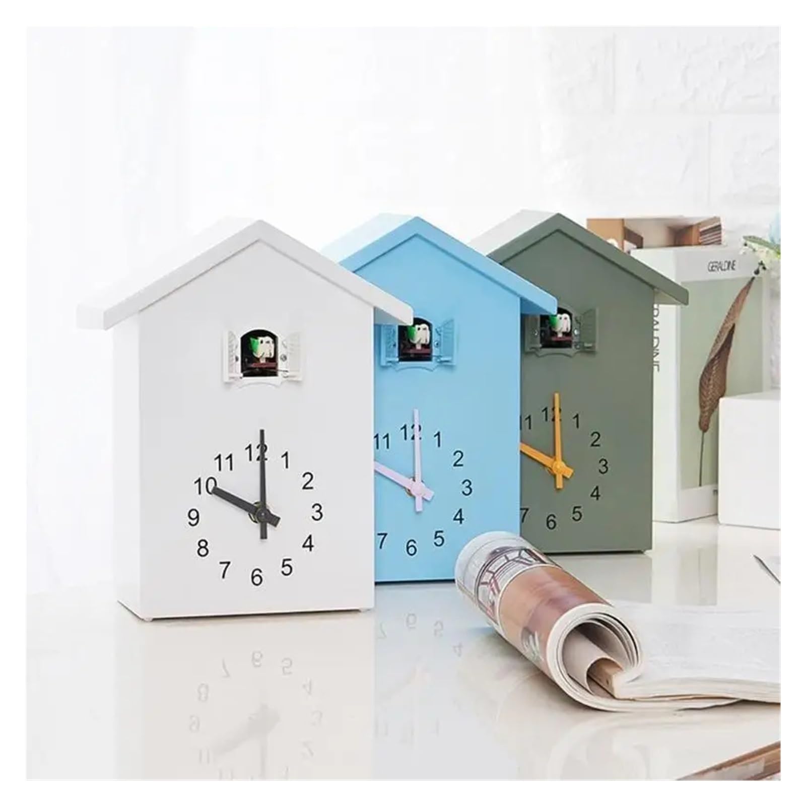 Reloj Colgante de Pared con diseño Cuco, Arte, decoración del hogar para Decoración del Hogar(Green)