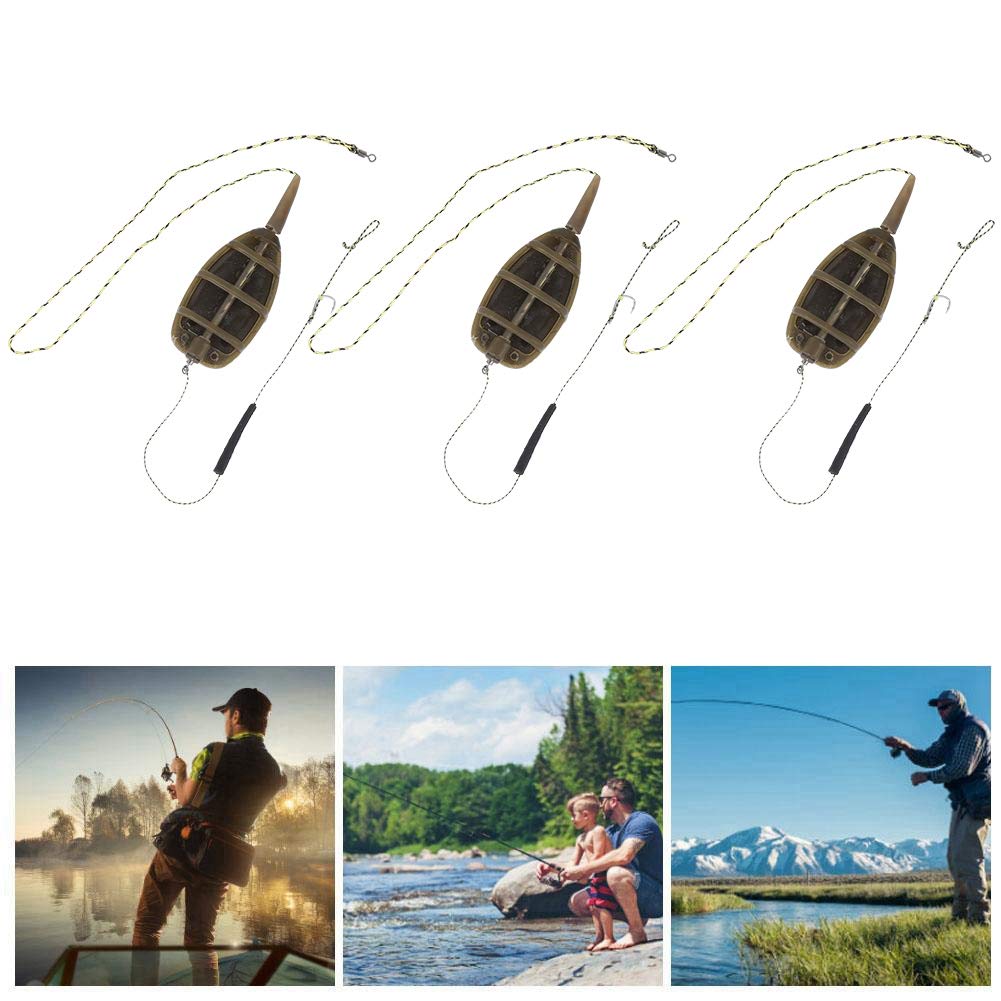 3-Piece Inline Method Feeder 91g for Fishing Tackle Anglers