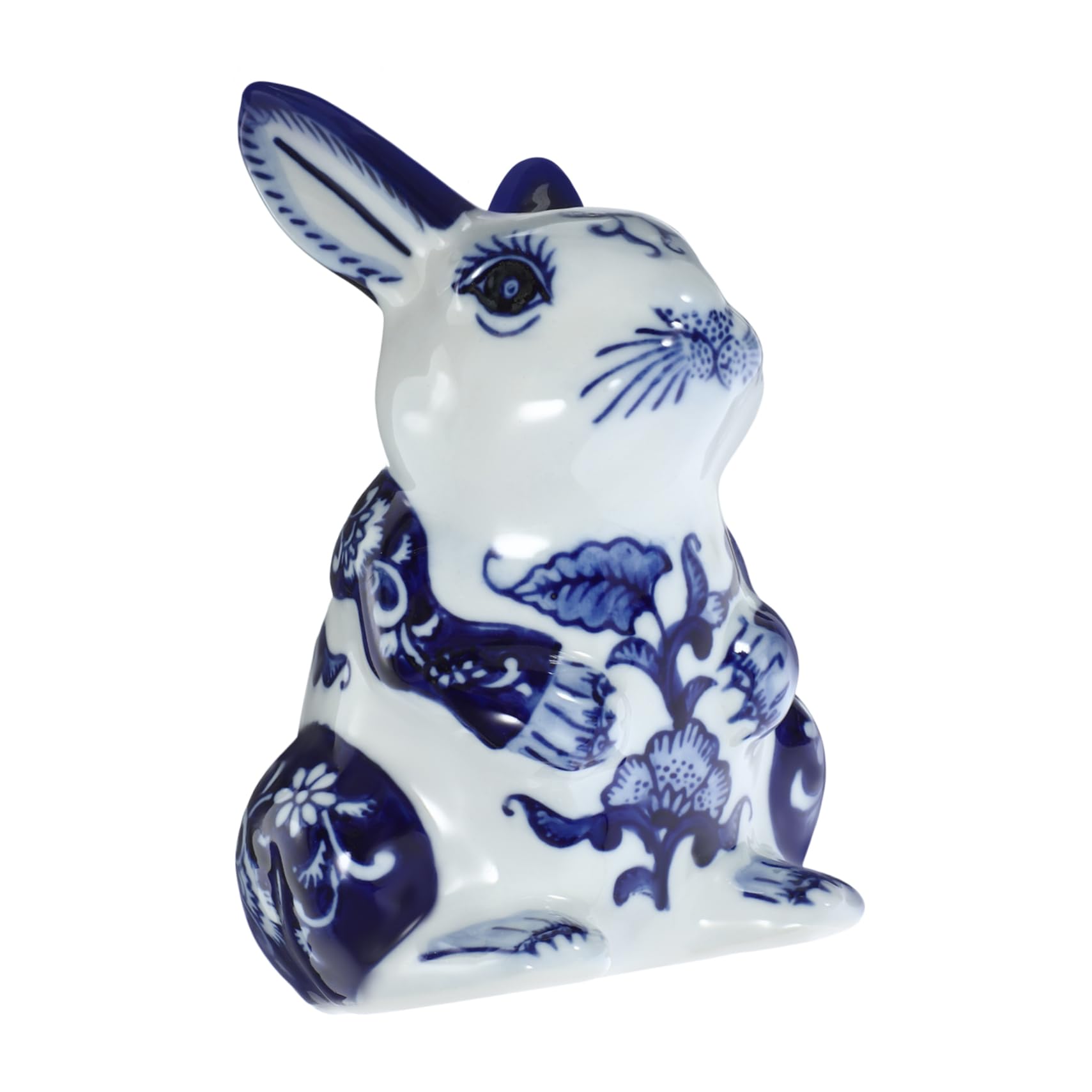 Figurine Lapin en Céramique Ornement Artistique Élégant Bleu Clair, Accessoire Lapin Intérieur Charmant et Créatif Décorative pour Maison et Bureau