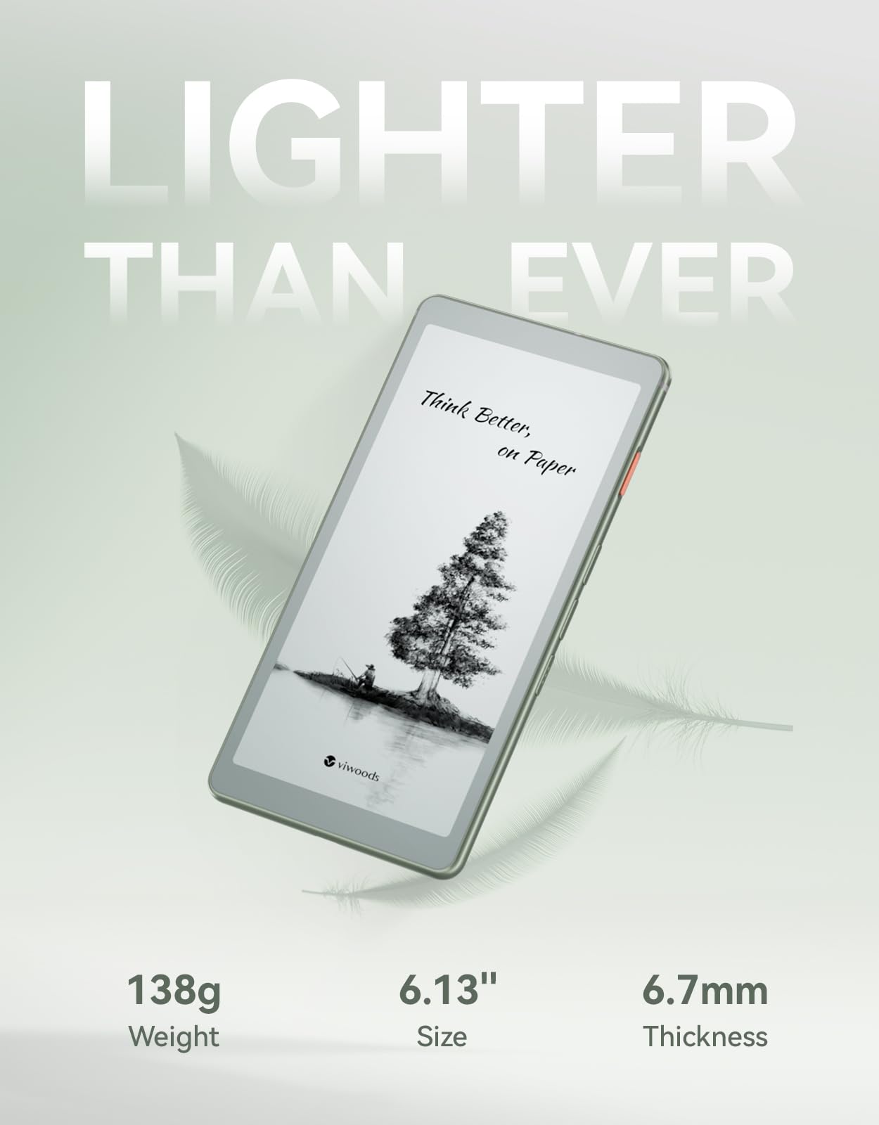 Amazon.com: VIWOODS Lector AiPaper Carta1300 de 6.13 pulgadas con