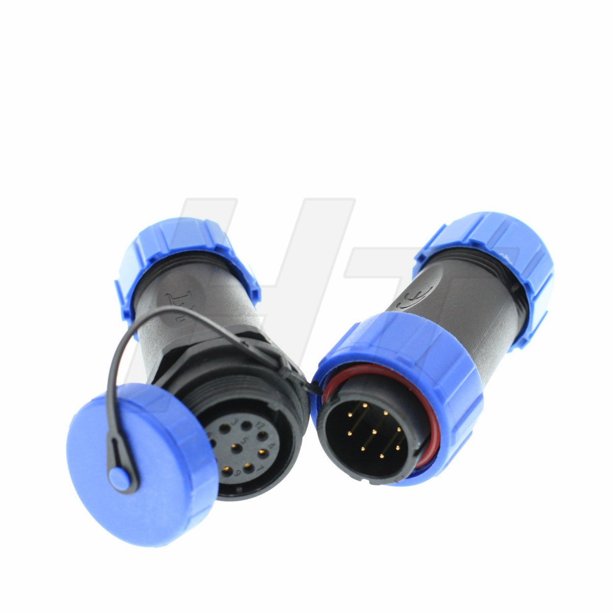 Connecteur Aviation HE21 2 Broches IP68 Étanche - Femelle à Visser Pour Éclairage Extérieur/Intérieur
