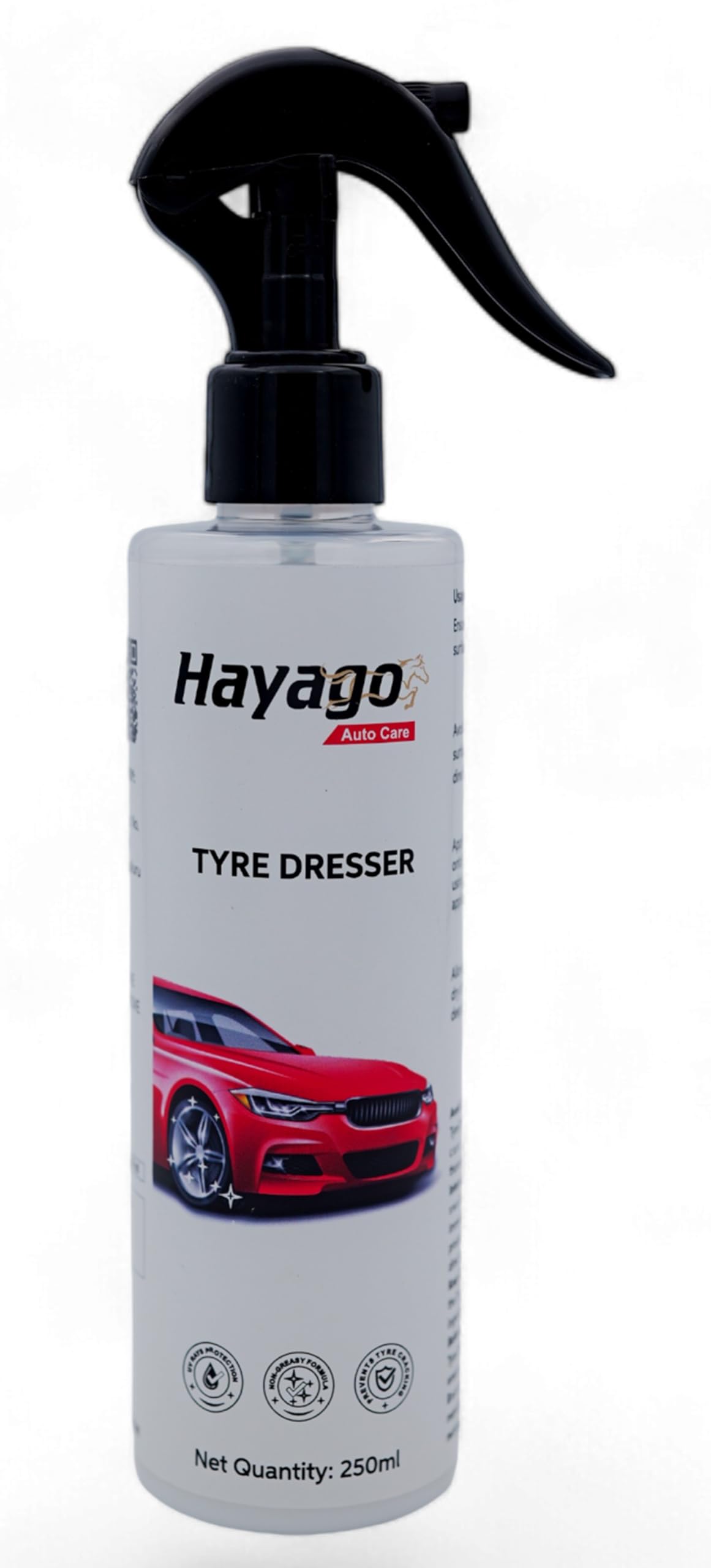 Hayago - Silicon Tyre Polish + Conditioner | Tyre Dresser Pump Spray (250ml) | Ultimate Shine & Protection for Your Tyres | Protect Your Tyre from Cracks and ehnance Life