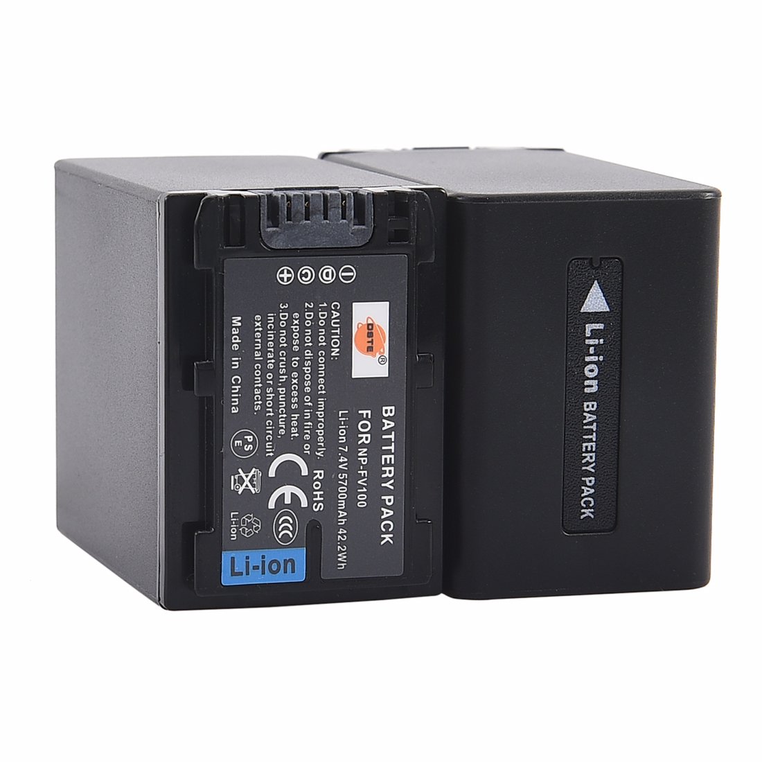 DSTE 2-pacco Ricambio Batteria DC04E Caricabatteria Per NP-FV70 HDR
