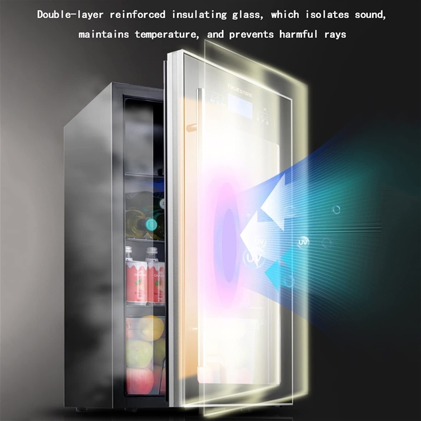 Ljlzxpbus 28 Bottle Compressor Wine Cabinet Refrigerator, Wine Cooling Refrigerator, Silent And Adjustable Temperature, Tempered Glass Door, With Lock on Fridge.com - View 6