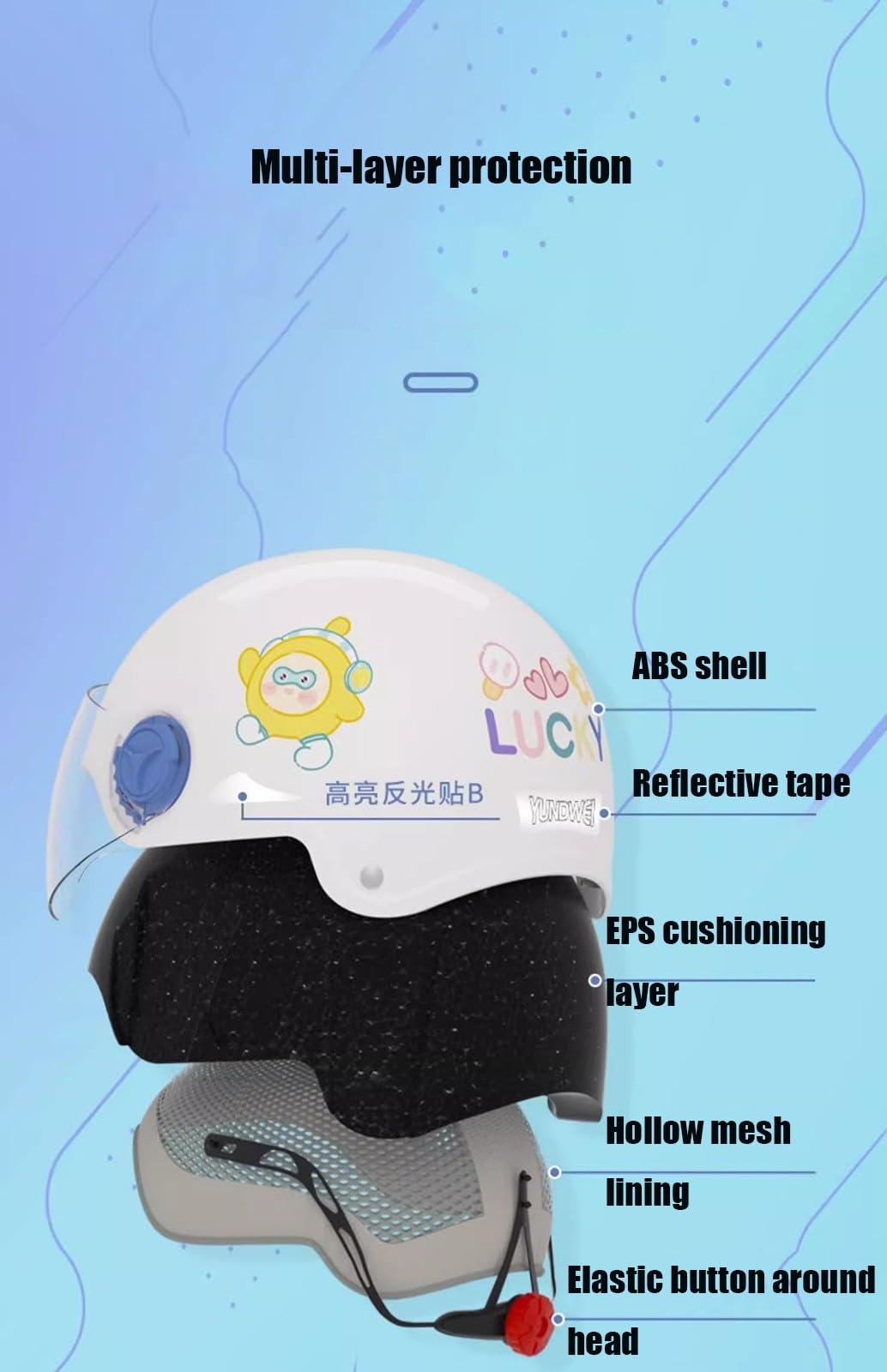 Casco De Motocicleta Ligero Y Abierto para Niños De 2 A 15 Años con Visera Homologado ECE C,S50-56CM