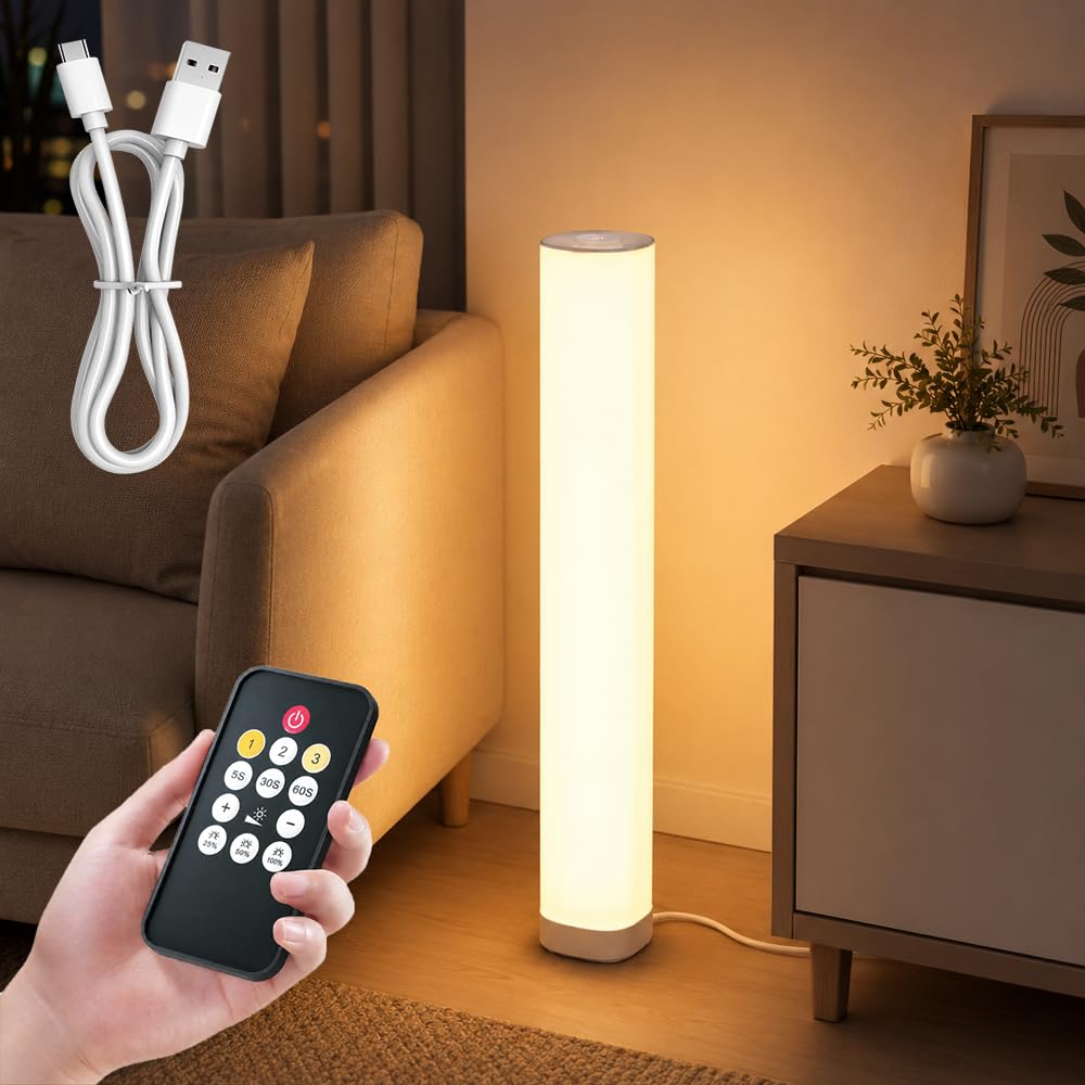 Wylolik Modern LED Floor Lamp, Remote Control Touch Dimmable Floor Light