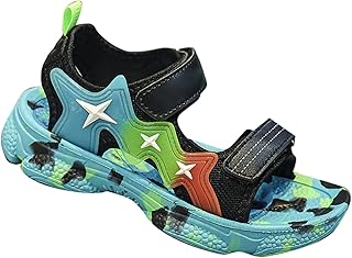 Sandálias de praia para meninos e meninas de verão ao ar livre com bico fechado, sola macia e antiderrapante, leve, para crianças pequenas e médias sandálias de futebol