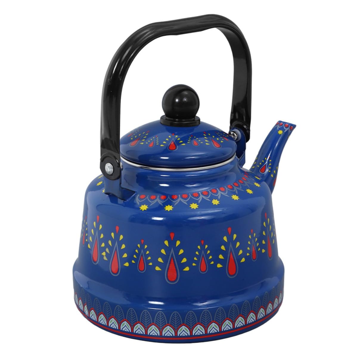 jojofuny Tetera Esmaltada Vintage de 1.7 L para Hervir Agua Rápido en Cocina, Hervidor de Agua con Diseño Retro y Uso Versátil para Hogar y Camping