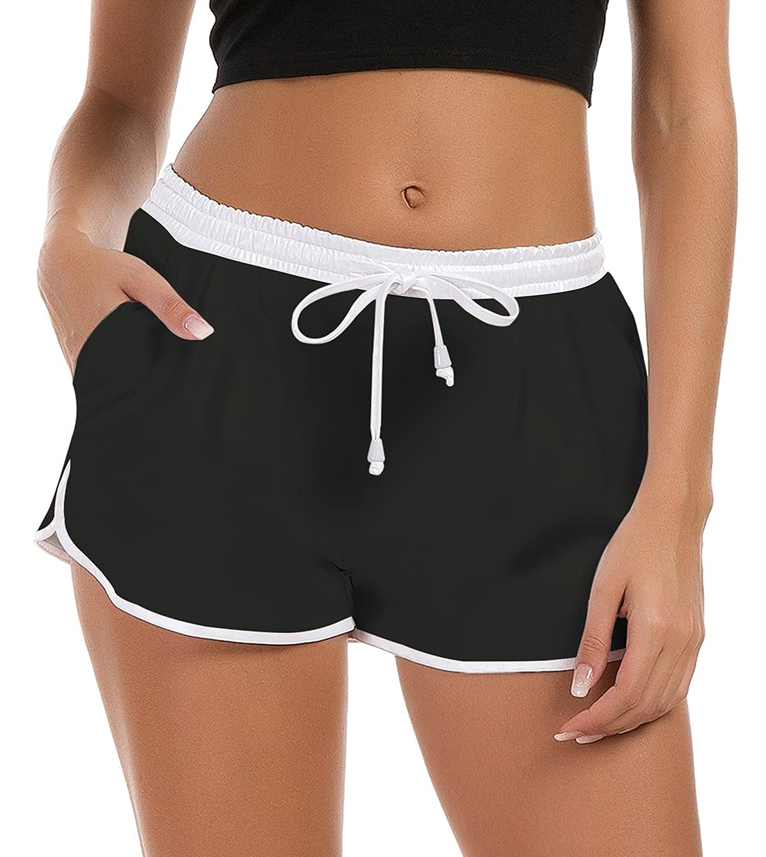 Fanient Pantalones Cortos de natación para Mujer,gráficos 3D,de Secado rápido,Pantalones Cortos de Verano,bañador de Verano,con cordón Ajustable