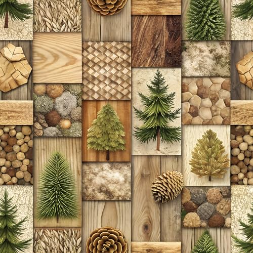 Papier peint patchwork rustique au design nordique exclusif pour une finition soignée - 2