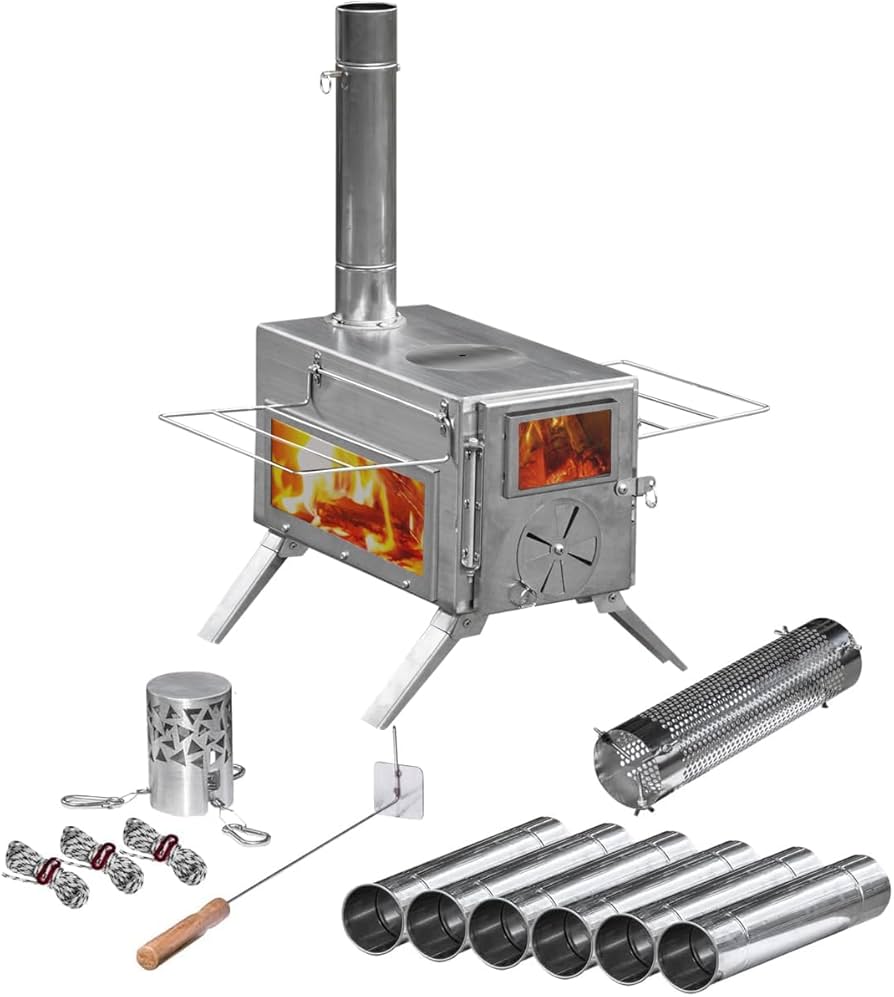 Amazon.co.jp: FIELDOOR 薪ストーブ アウトドアストーブ 炎を楽しむ