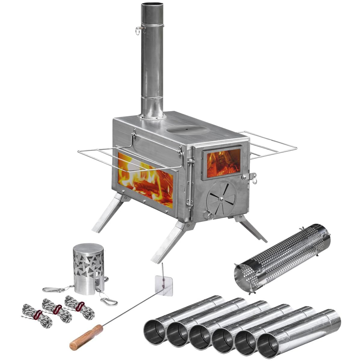 Amazon.co.jp: FIELDOOR 薪ストーブ アウトドアストーブ 炎を楽しむ