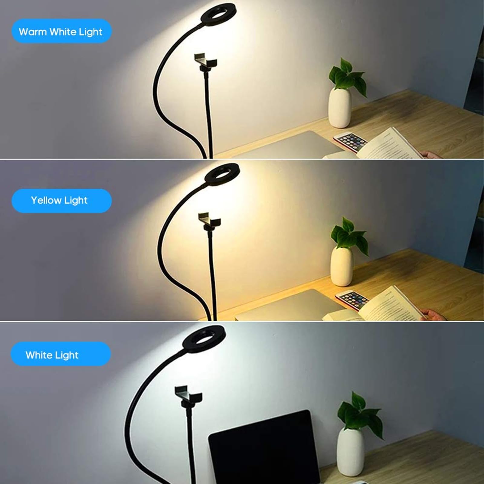 XPRIMEUK 24 LED Black Selfie Ring Light, Hands-Free & 360 Degree Rotatable, Selfie Light, Sturdy and Durable - Image 3