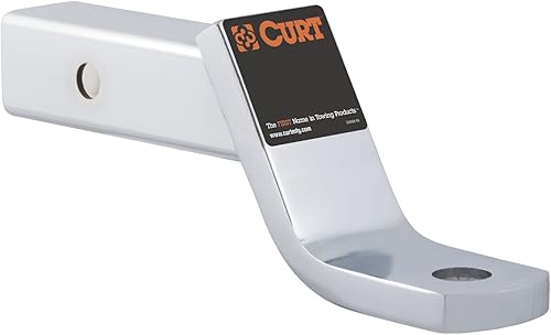 Miniatura 7 de CURT 45296 - Soporte de bola de enganche de remolque cromado clase 3, se adapta a receptor de 2 pulgadas, 7,500 libras, orificio de 1 pulgada, caída