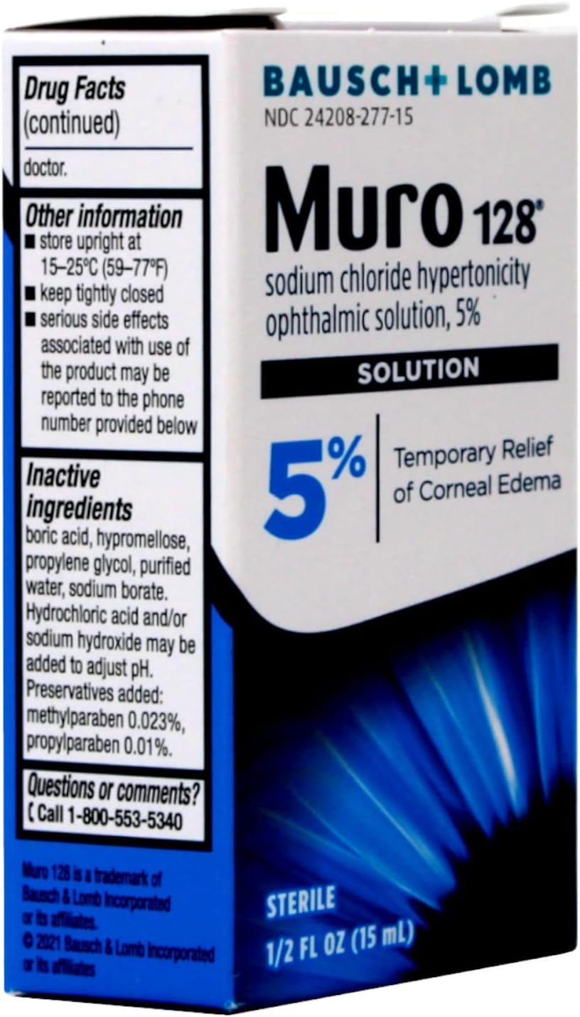 Bausch + Lomb Muro 128 Ophthalmic Solution 5, 0.5 Fl. Oz.