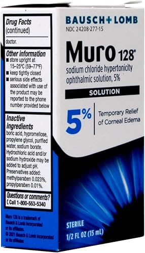 Bausch & Lomb Muro 128 Solución 5% 0.5 fl oz (Paquete de 12)