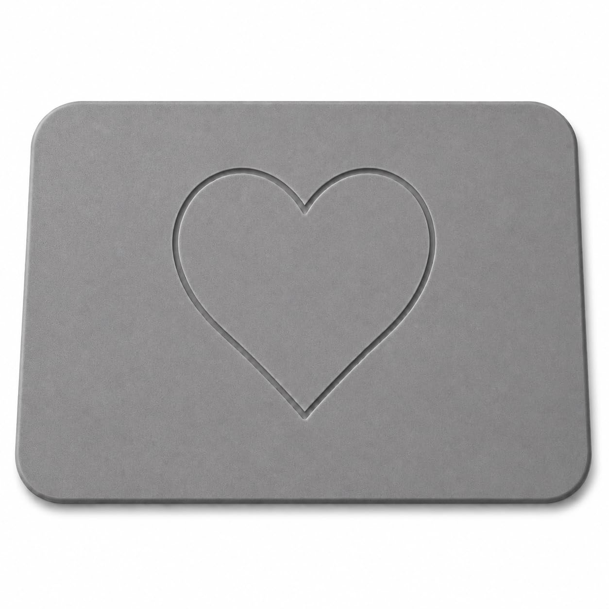 Alfombra Diatomita Baño Grande 75x45cm - Antideslizante y de Secado Rápido - Alta Absorción- Antimoho - Base de Goma y Lija, Alfombrilla Baño Diatomita - Color Gris