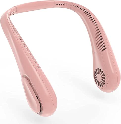 COMLIFE 首掛け扇風機 ブレードレスネックファン、5000mAh充電式 携帯扇風機 バッテリー駆動、3速、自然風モード、角度調整可能、屋外と屋内の両方で使用できるハンズフリーネックファン、UL認定済み… (ダークブラック)