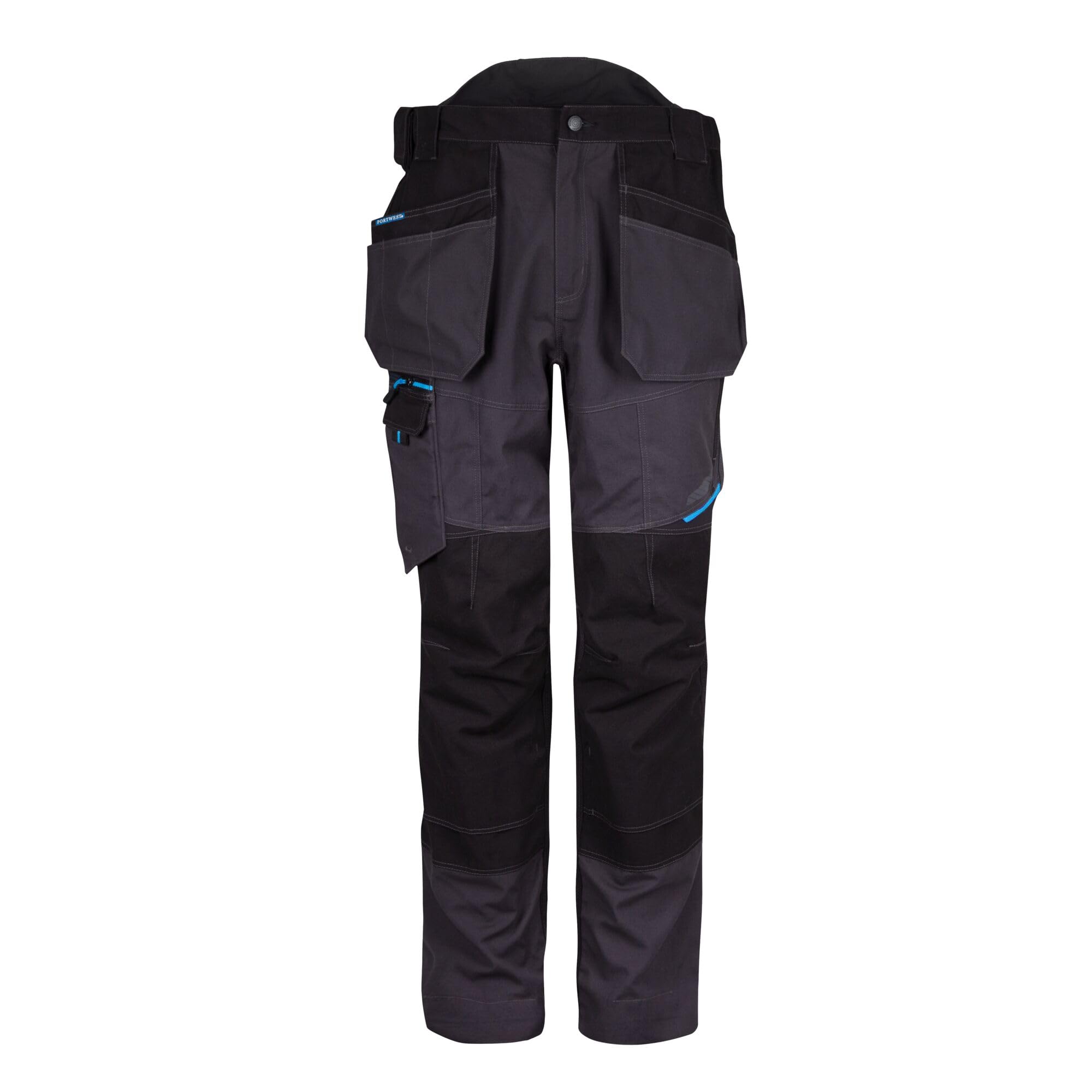Portwest T702 WX3 Spodnie z Kieszeniami Kaburowymi, Szary, Regularny, Rozmiar 44