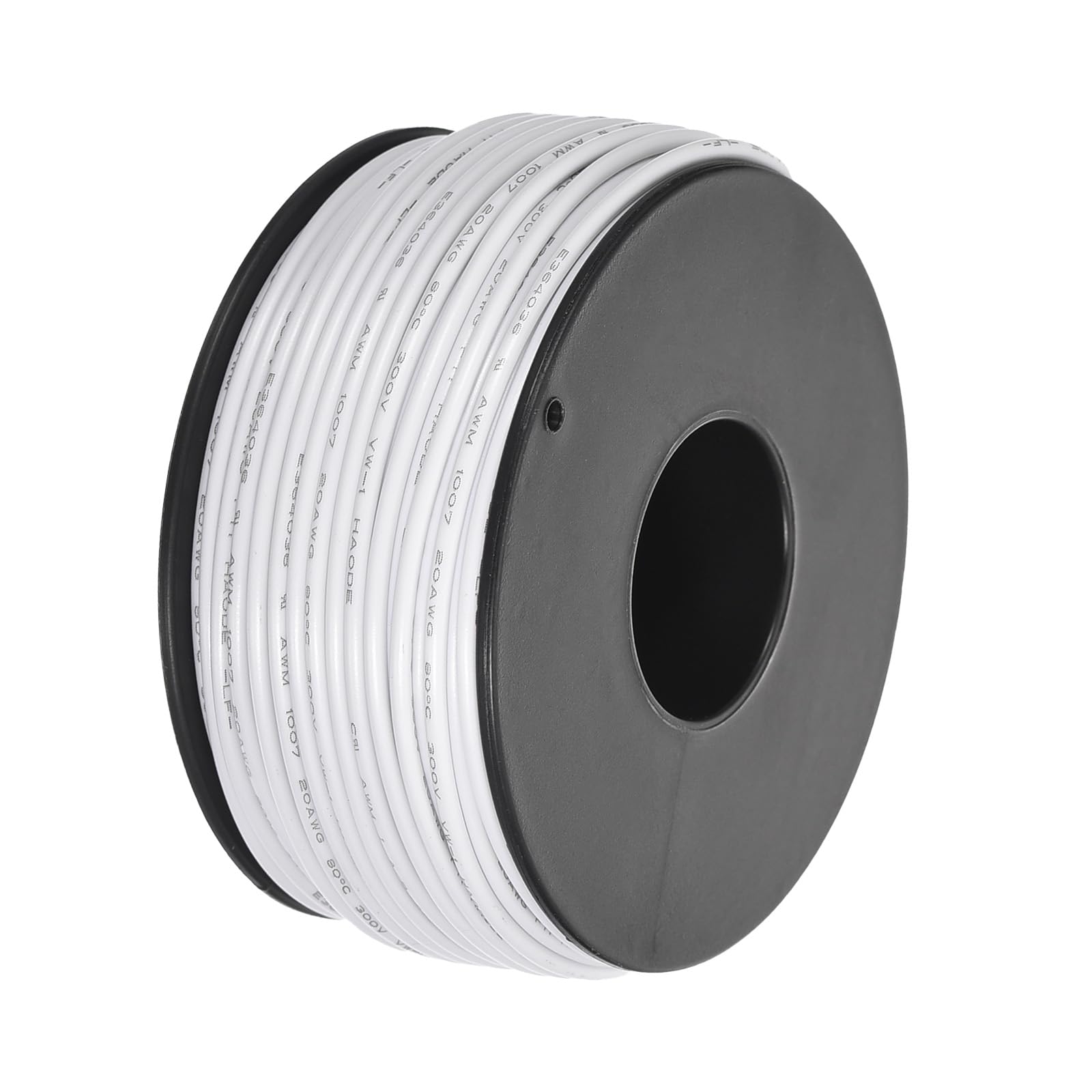MECCANIXITY 20AWG Wire 20 Gauge Stranded Wire PVC Hookup Wire 30M/100ft White, Electrical Wire UL1007 Spool Tinned Copper Wire for Internal Connecting Wire, Marine