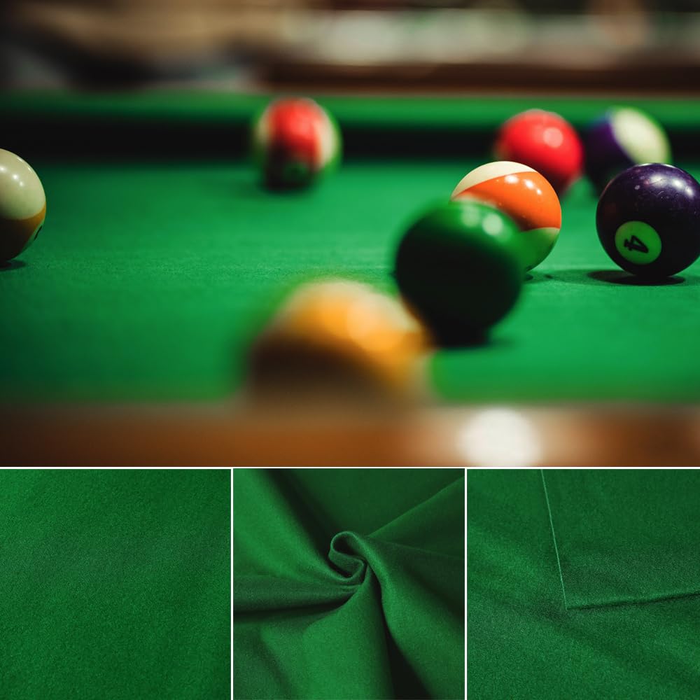 metaballProfessional Pre Cut Pool Table Felt Cloth with 6 PCS Bottom Cloth - Choose for 7, 8 or 9 Foot Table, 6 Colours for Choice (for 9 Fool Table, Snooker Green)