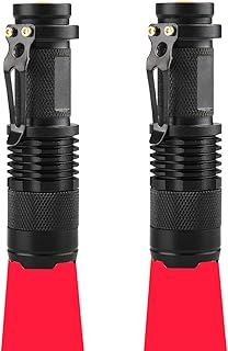 2 Pack Red Light Flashlight Red LDE Flashlight Red Flashlight Night Vision Flashlight for Astronomy, Night Observation and Outdoor Activities(2 PCS)
