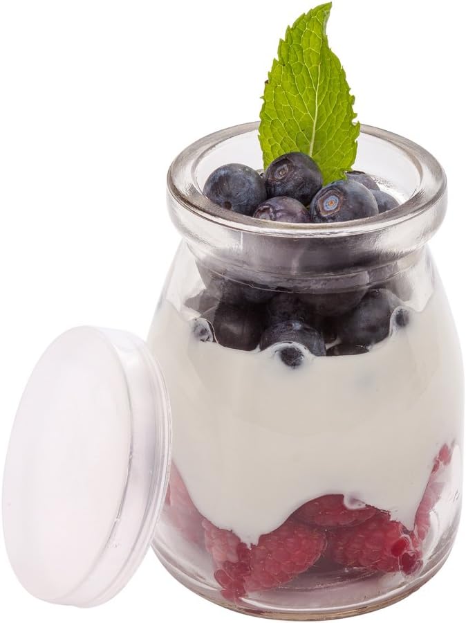 Restaurantware 5OZ Glass Jars for Yogurt, Milk, Parfait