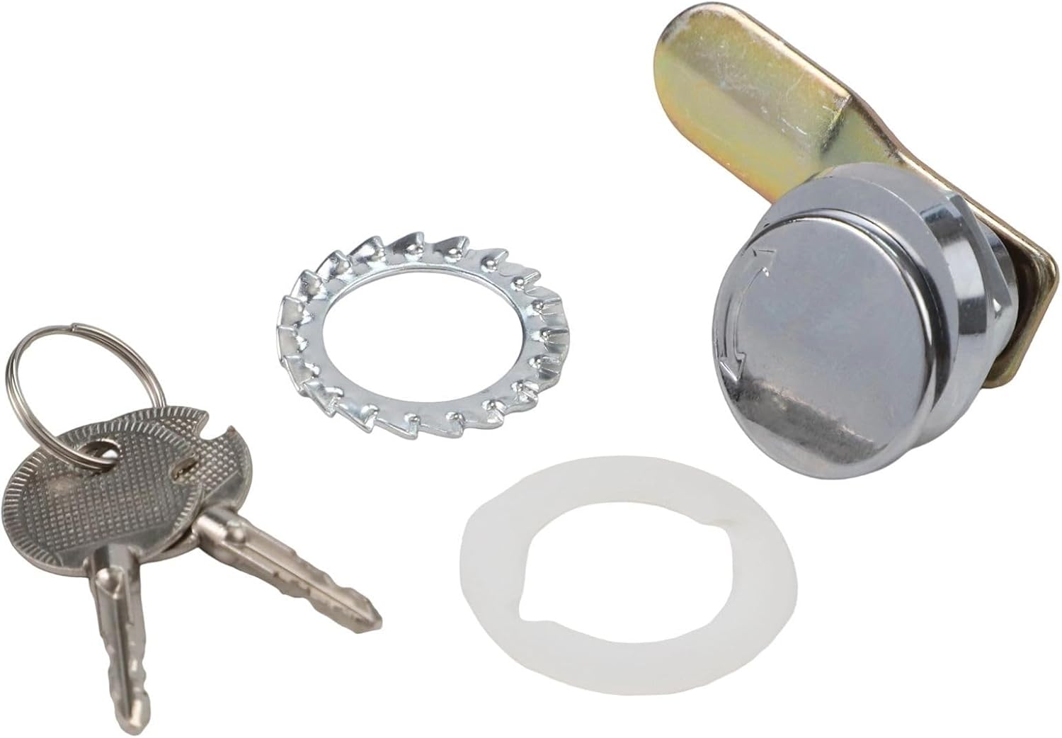 Industrial Cam Lock for Electrical Cabinet, Distribution Box and Equipment Locker, Heavy Duty Round Zinc Alloy Door Lock with Key, Silver Finish(A)