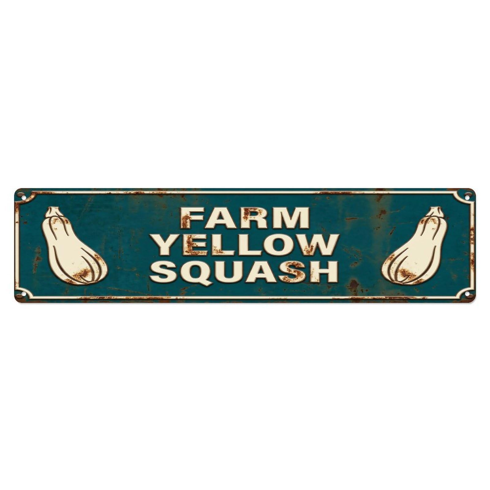 FARM YELLOW SQUASH Vintage Squash Rustic Farmhouse Metal Tin Sign
