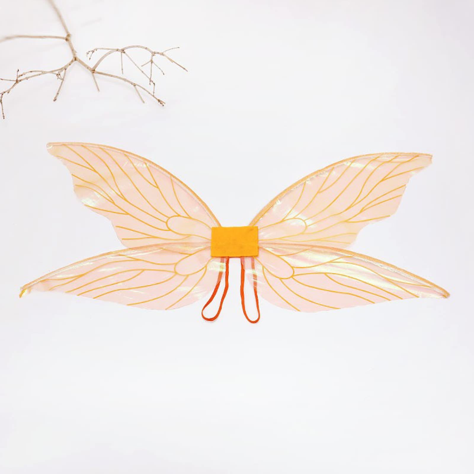 Fairy Wings For Girls, Girls Butterfly Wings Fairy Wings Sparkling Sheer Angel Wings, Dress Up Musujące Fairy Wings Sheer Wings Fairy Costumes For Birthday Party Halloween Game Favor(Pomarańczowy)