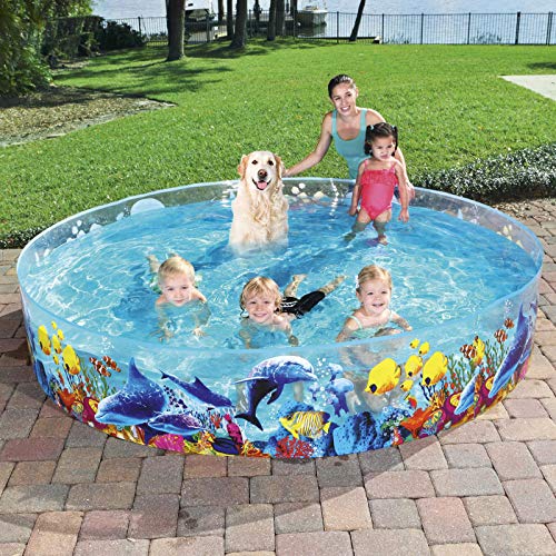 Raoccuy Swimming Pool for Kids Foldable 8ft - Kiddie Pool Snapset Instant Kiddie Pools Baby Pool Kids Pool for Family Backyard Dog Pet Bath Collapsible Pool Dog Pet Pool Bathing Tub Toys
