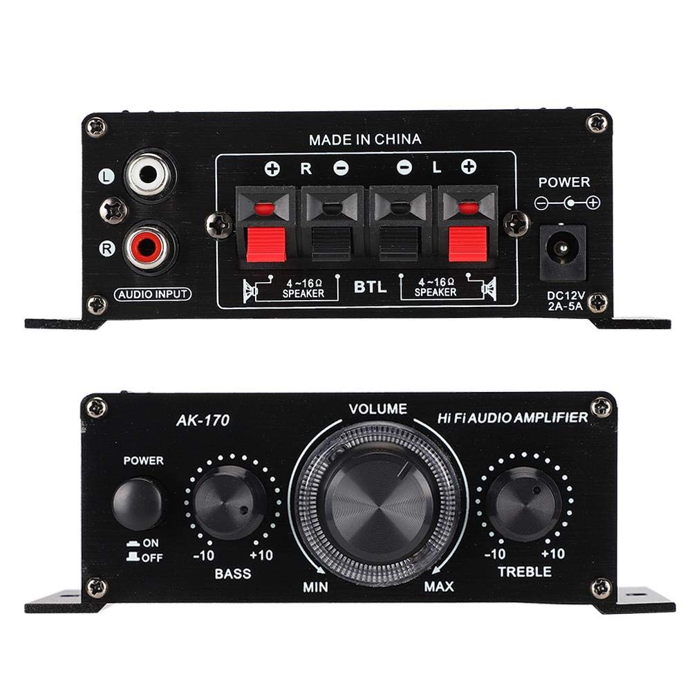 Amplificador de potencia de audio, amplificador de potencia estéreo de 47 K, 40 W, amplificador de audio de radio FM, carcasa de aluminio, amplificador de audio portátil, mini amplificador Hifi