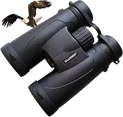 Binóculos 10 x 42 para adultos – amplo campo de visão, leve e confortável para observação de pássaros, caça, viagens, cruzeiros e aventuras ao ar livre, prisma óptico de teto BK7