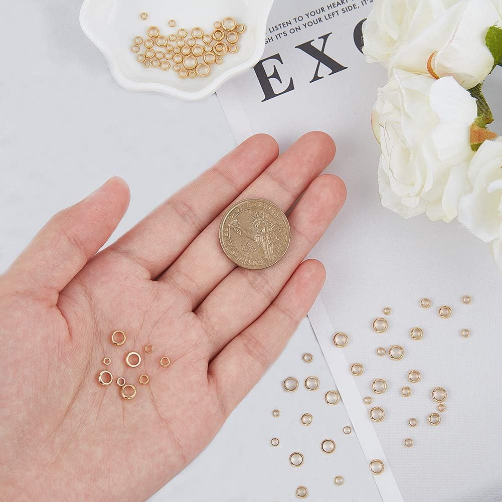 UNICRAFTALE 5 Sizes Golden Spacer Beads 100pcs 3-6mm Rondelle Stainless Steel Loose Beads Smooth Surface Beads for DIY Bracelet Necklace Jewelry Making - Image 4