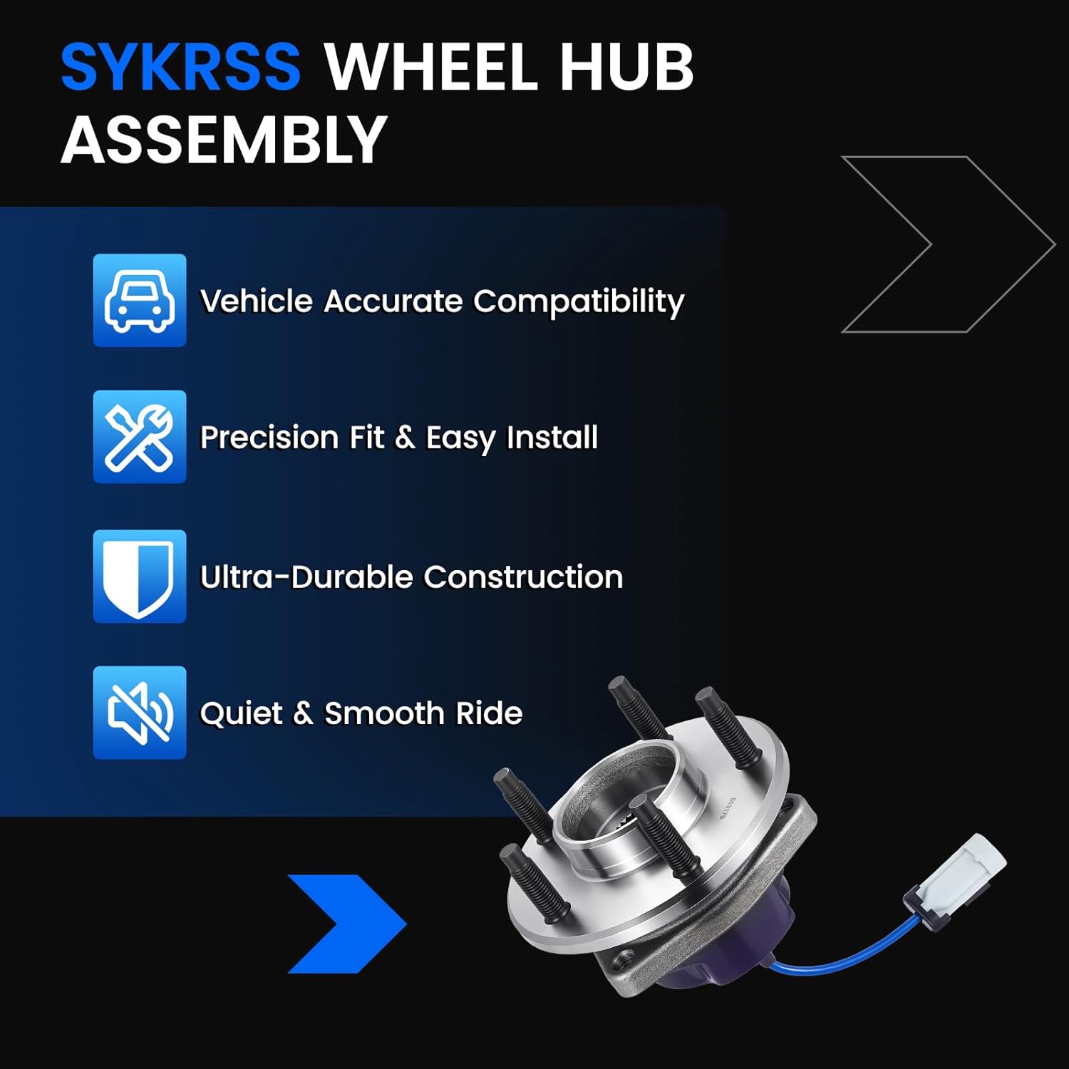 513179 Front Wheel Bearing and Hub Assembly Compatible with Cadillac Seville DeVille Eldorado 1997-2001 4.6L V8, Compatible with Chevrolet Venture 1997-2004 3.4L V6, 1PCS