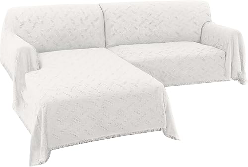 Turquoize Fundas de sofá modulares en forma de L, funda de sofá seccional, lavable, 2 piezas, para sofá seccional, con tela jacquard tejida