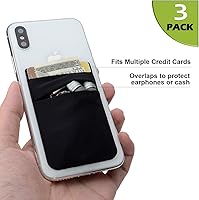 Vista 2 de Hoblaze Funda elástica para tarjetas de crédito, con bolsillo para tarjetas de crédito, funda adhesiva 3M, compatible con teléfonos inteligentes