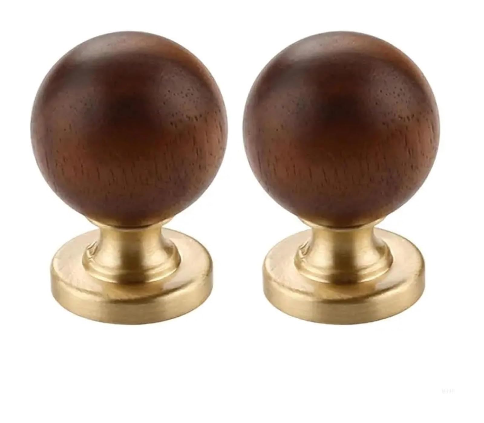 Opeximatun 2pcs Round Wooden Brass Vintage Drawer Knob for Cabinets and Drawers(Color 2)