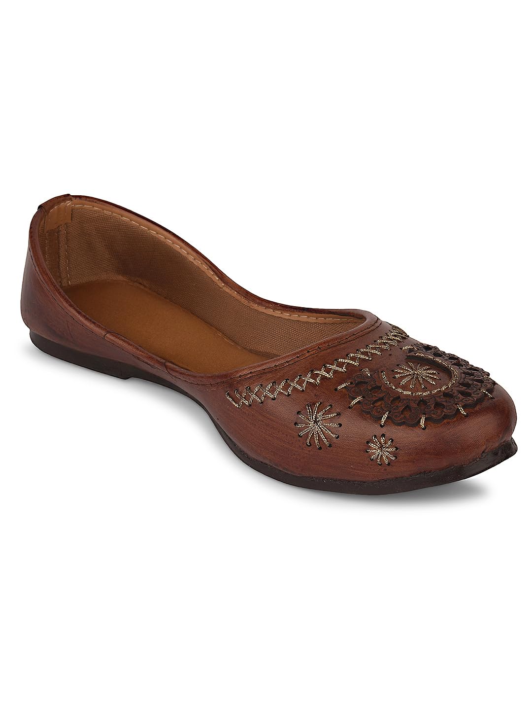 desi colour Women Brown Ethnic Vegan Punjabi Jutti |UK - 5-picture-29