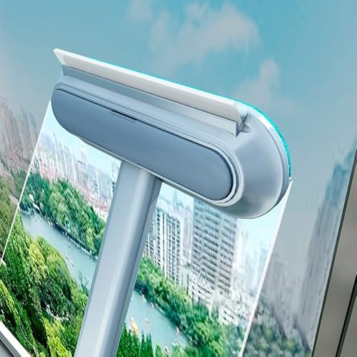 Window Screen Cleaning Brush- Magnetic Screen Door Mesh Brush, 4 In 1 Window Washer Squeegee Kit, Window Cleaner Squeegee, Window Track Or Seal Cleaning Tools (Blue) #TOP2