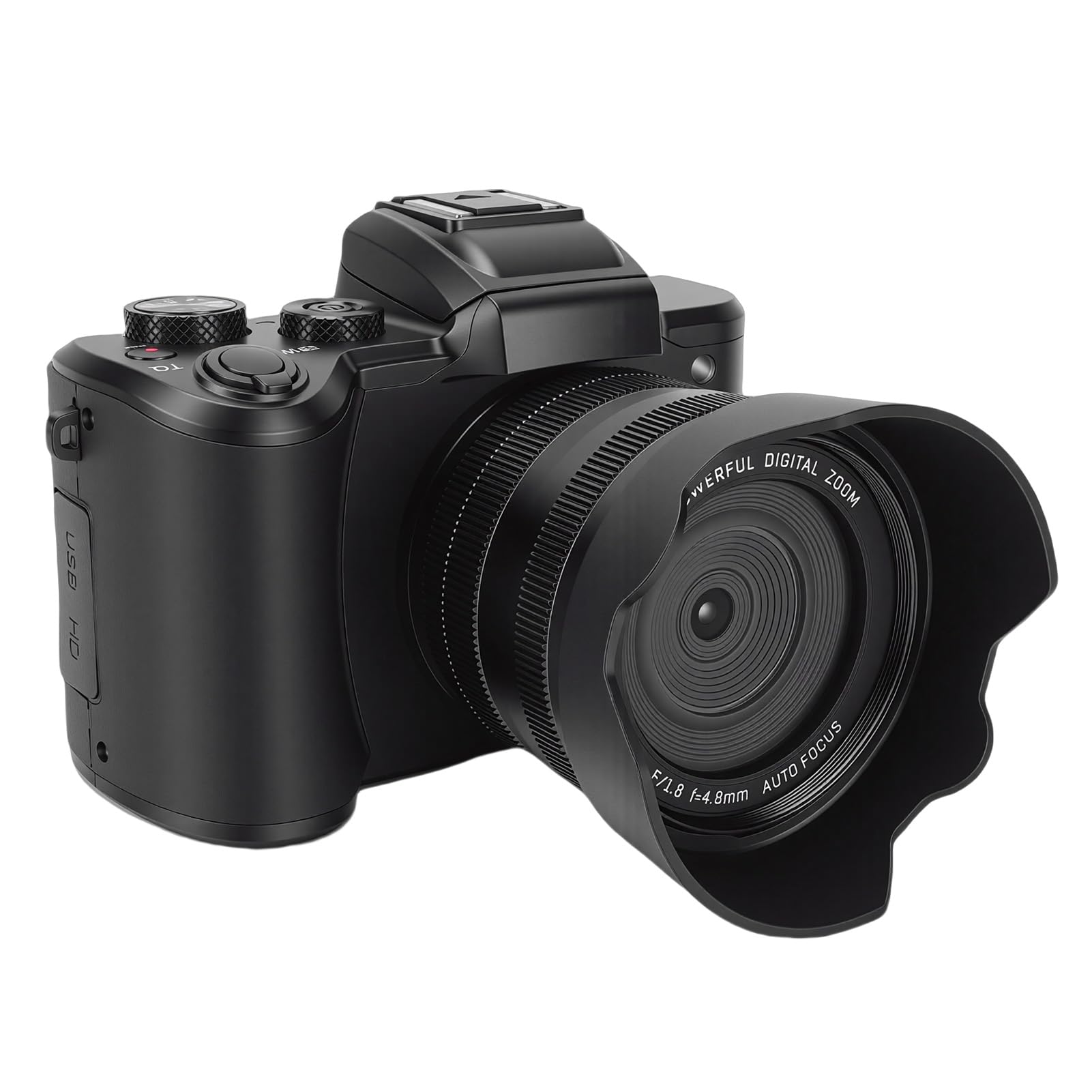 ASHATA Fotocamera digitale 8K 88MP HD con touch screen per principianti e appassionati di fotografia, nero