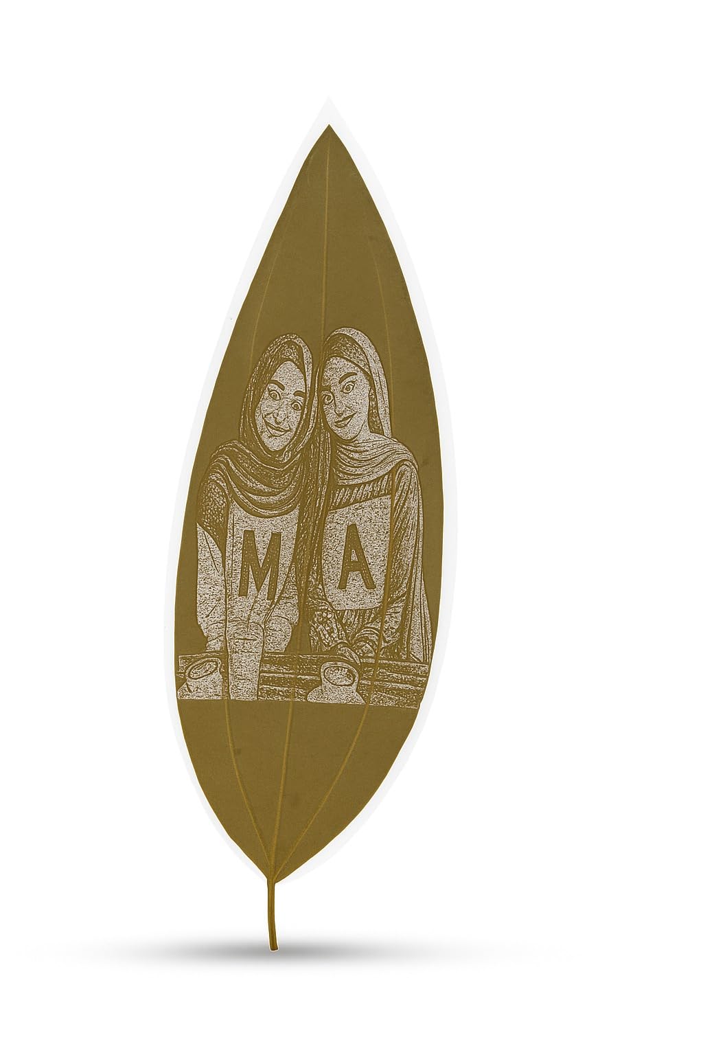 Al - Qahhar Customized Leaf Carving Art in Natural Leaf perferct gift for Birthday, Anniversary, Marriage, Christmas, Newyear, Thankyou gift 1006-picture-50