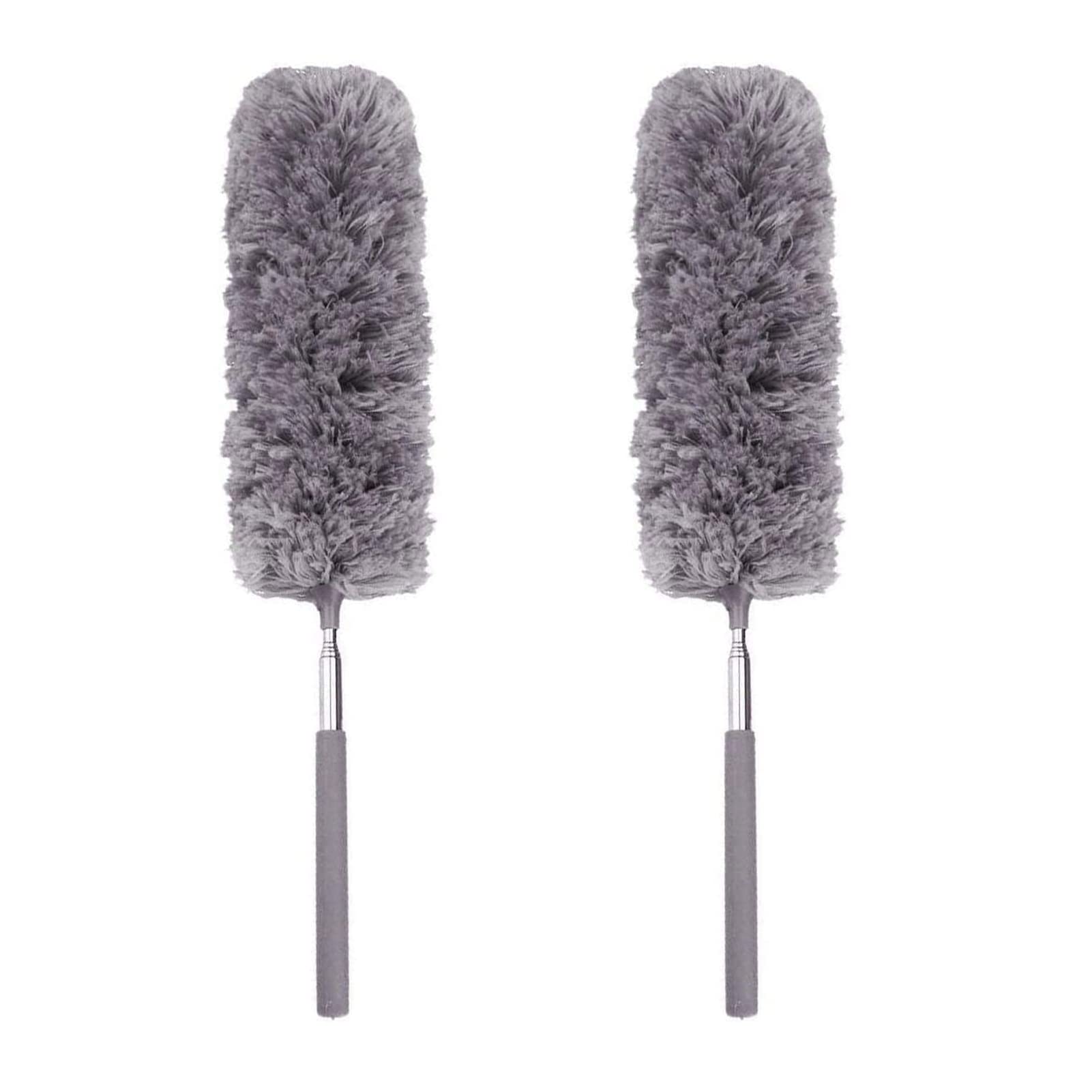 2Pcs Creative Stretch Extend Microfiber Dust Shan Adjustable Feather Duster Household Dusting Brush, Extra Long 100 inches Feather Duster for Cleaning High Ceiling Fan, Interior Roof, Cobweb, Gap Dust