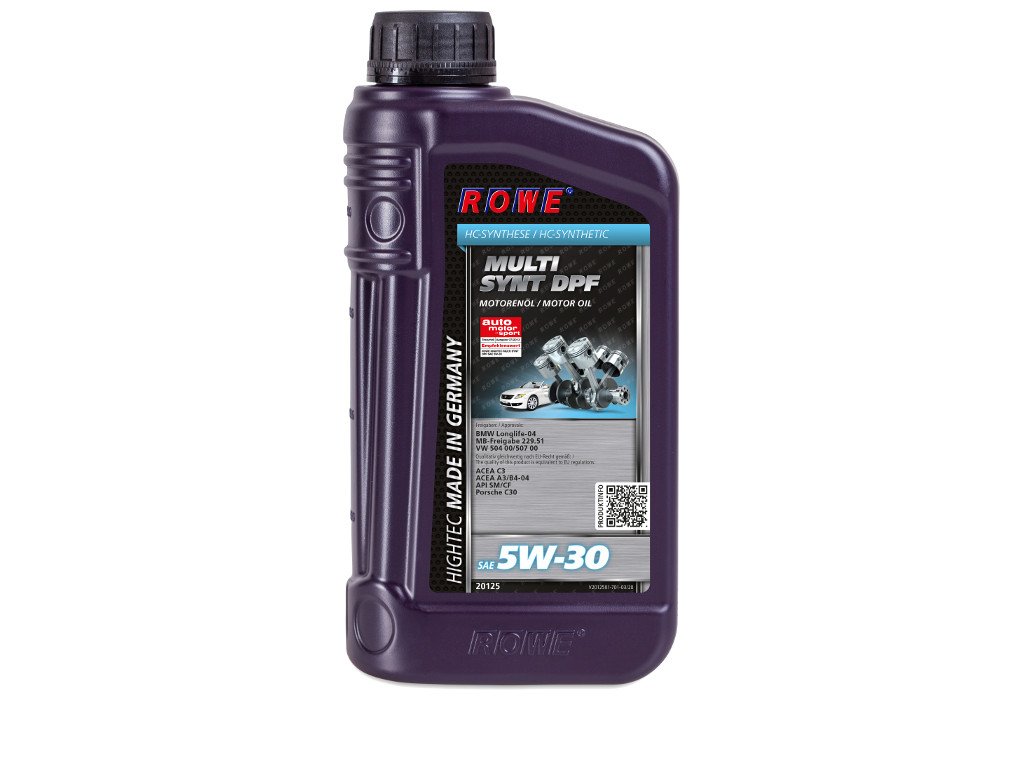 ROWE - 5 + 3x 1 Liter ROWE HIGHTEC MULTI SYNT DPF SAE 5W-30 Motorenöl - PKW Motoröl für Modelle mit Abgasnachbehandlung und Turboaufladung