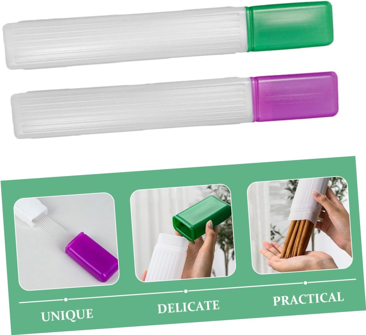 NUOBESTY 2pcs Knitting Needle Case Sewing Storage Box for Knitting Tools Convenient for Travel for Needle Organizing and Craft Projects