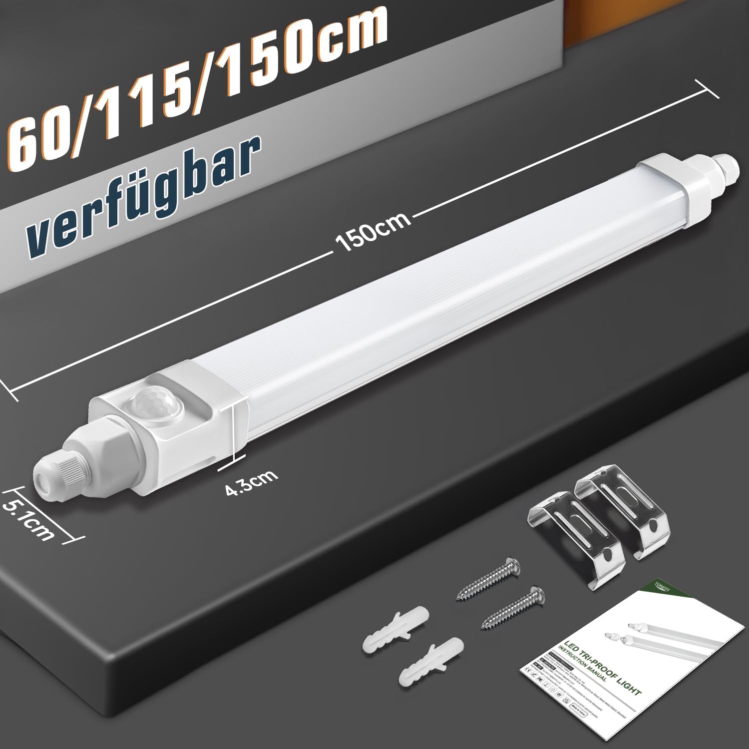 LED Wannenleuchte Feuchtraumlampe Deckenleuchte