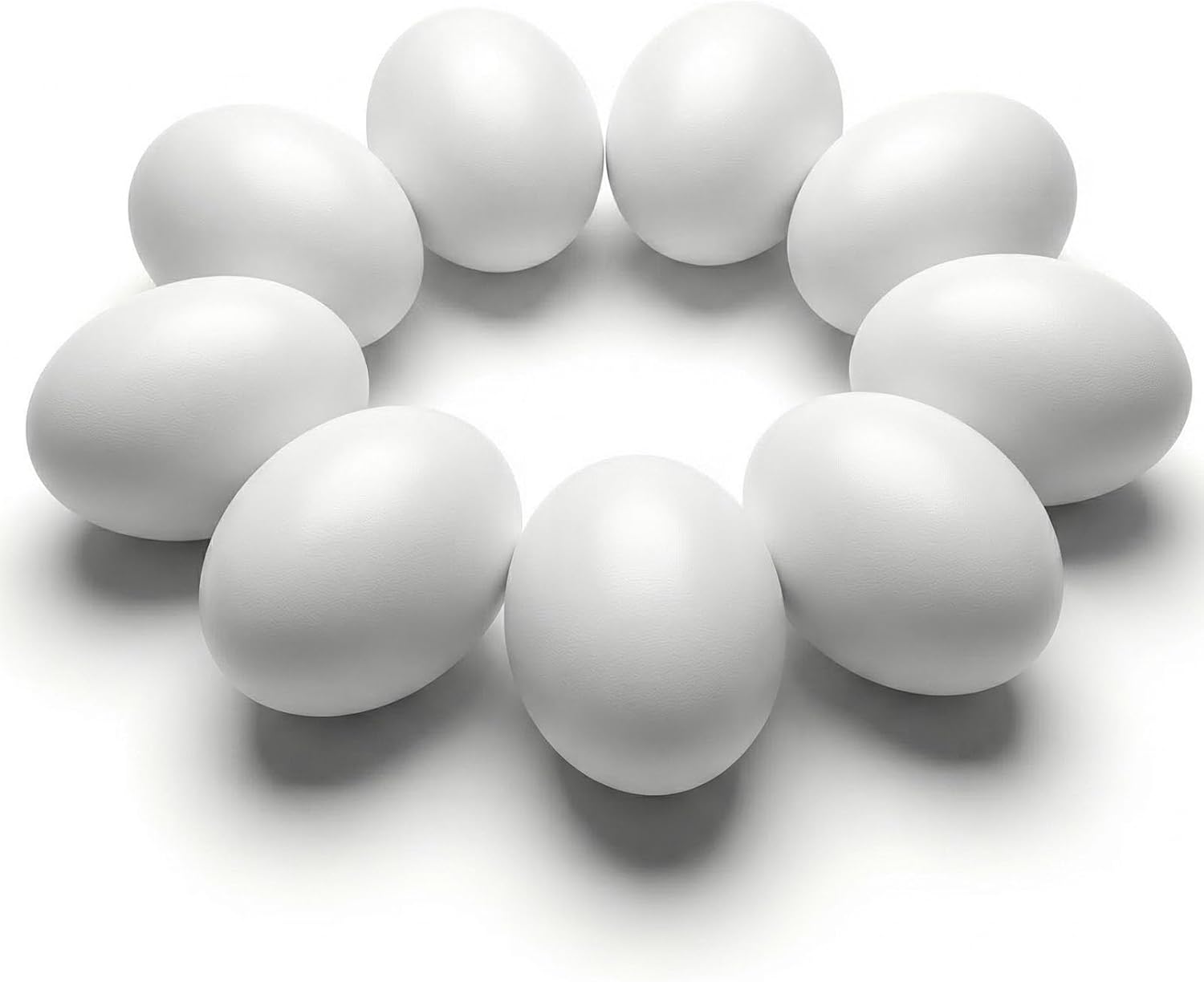 SallyFashion Wooden Fake Eggs for Nesting Boxes, 9 PCS White Easter Eggs for Craft Pretend Play Kitchen Accessories for Toddler Kids